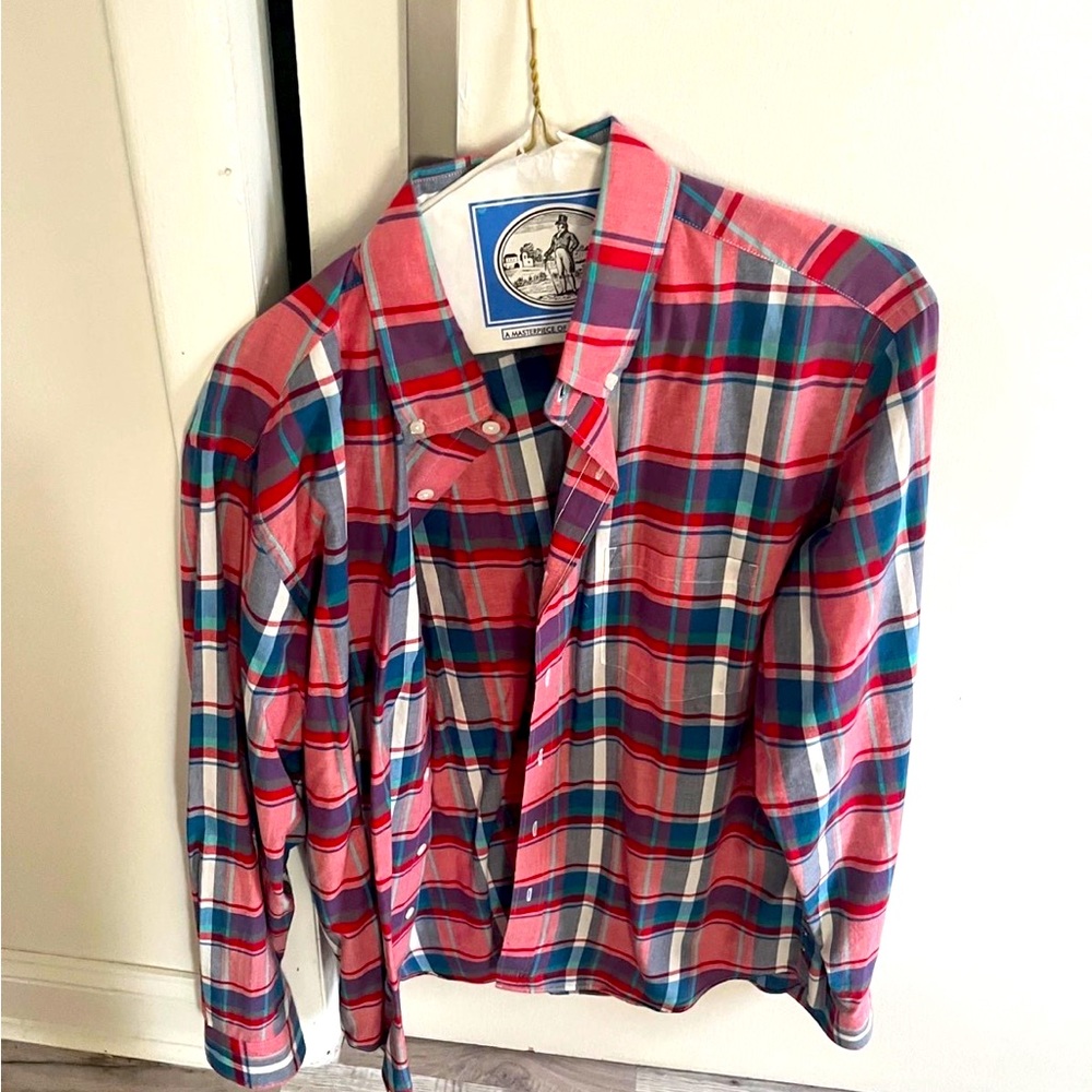 Jcrew light weight button down flannel print in size large